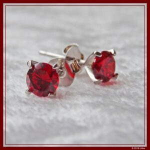 PENDIENTES DE DIAMANTE ROJO RUBÍ LITIOS